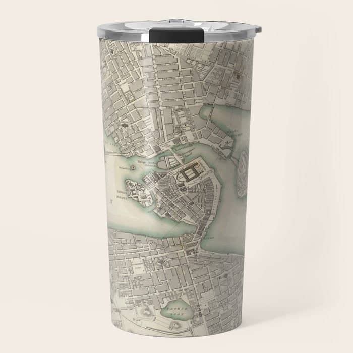 Vintage Map Of Stockholm Sweden (1838) Travel Mug