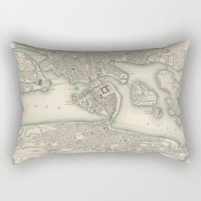 Vintage Map Of Stockholm Sweden (1838) Rectangular Pillow