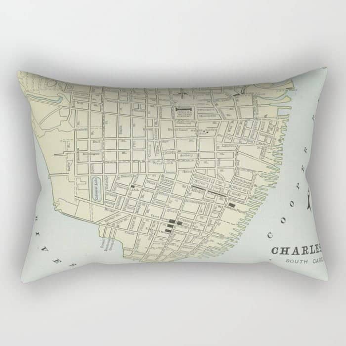 Vintage Map Of Charleston Sc (1901) Rectangular Pillow