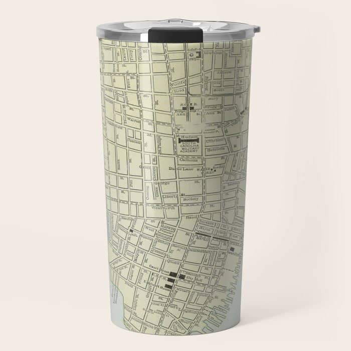Vintage Map Of Charleston Sc (1901) Travel Mug