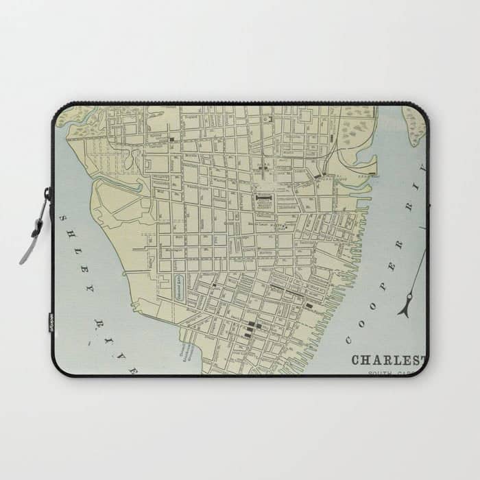 Vintage Map Of Charleston Sc (1901) Laptop Sleeve