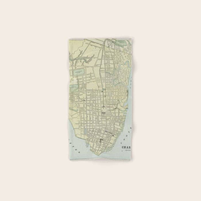 Vintage Map Of Charleston Sc (1901) Bath Towel