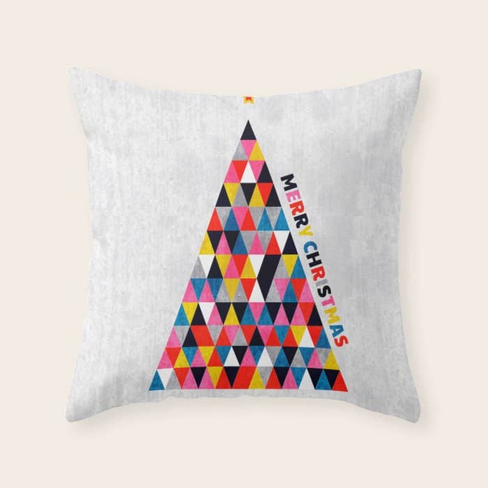 Minimalistic Christmas Tree Throw Pillow