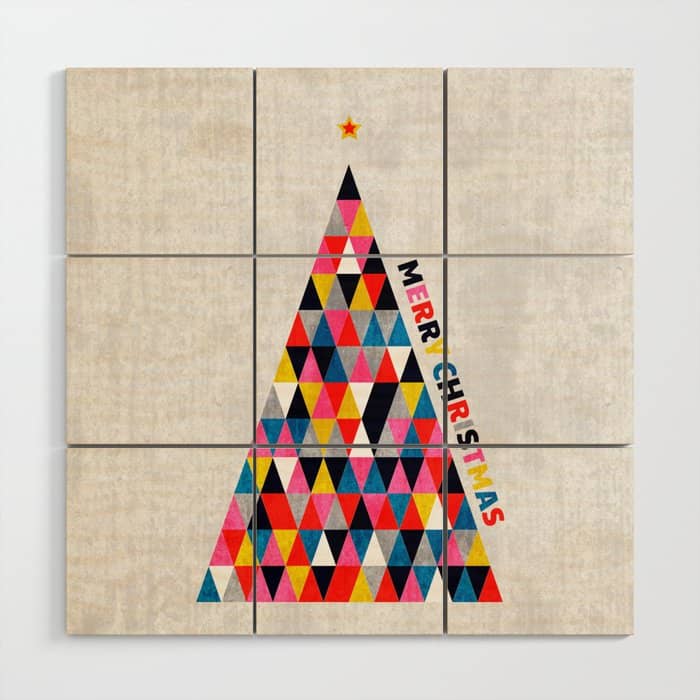 Minimalistic Christmas Tree Wood Wall Art