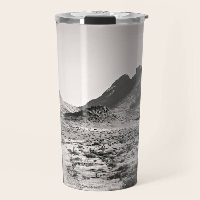 The Lost Highway Iii Black & White Travel Mug