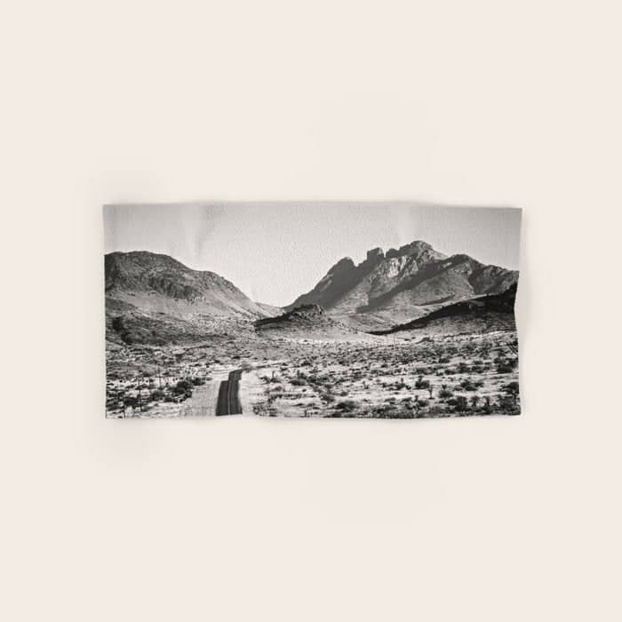 The Lost Highway Iii Black & White Bath Towel