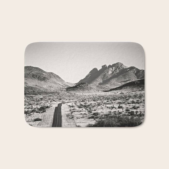 The Lost Highway Iii Black & White Bath Mat