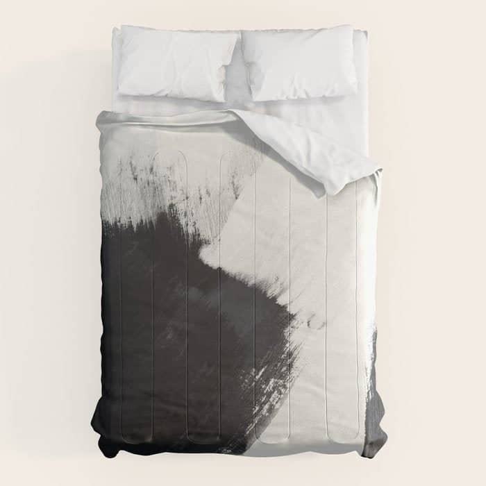 Brush Stroke Black White Painted Ii Comforter