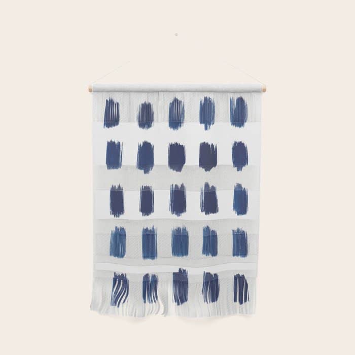 Indigo Abstract Brush Strokes | No. 6 Wall Hanging
