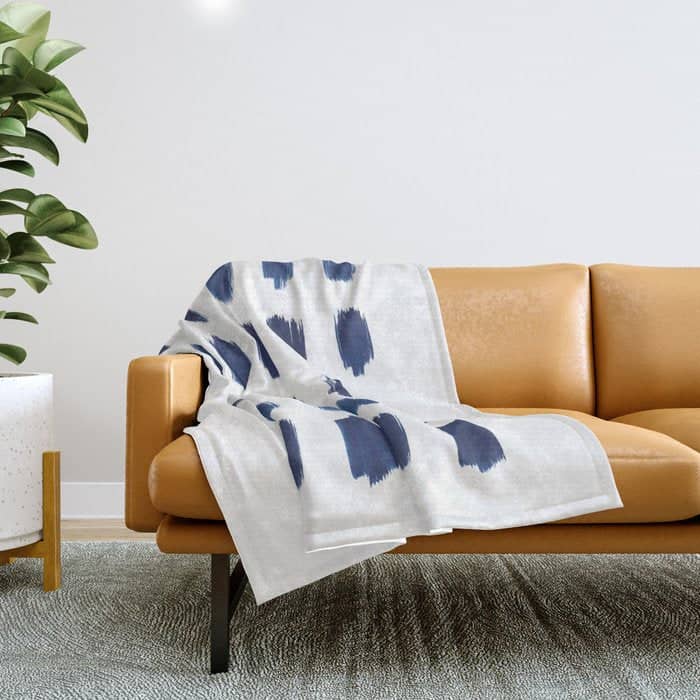 Indigo Abstract Brush Strokes | No. 6 Throw Blanket