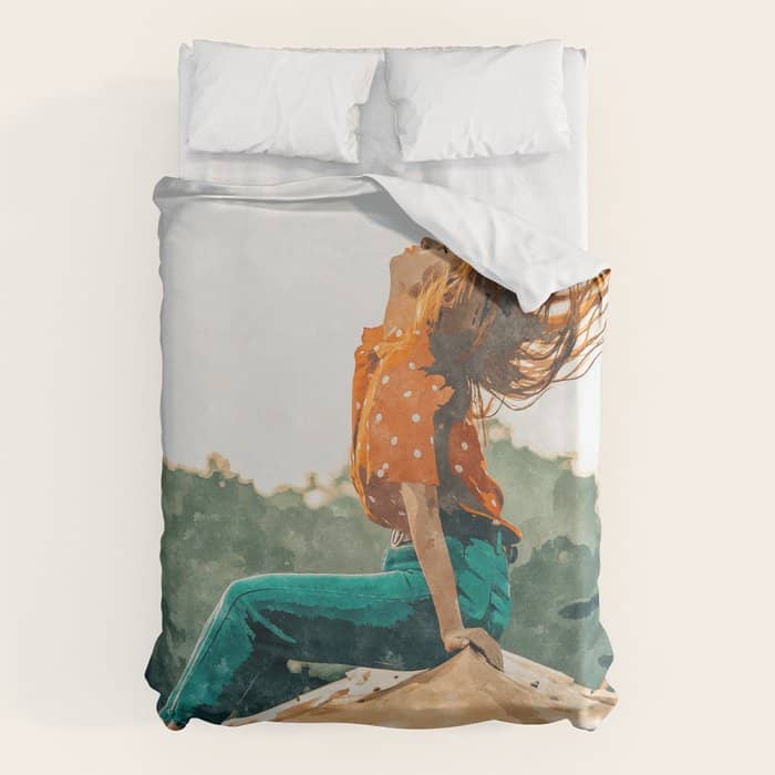 Live Free, Freedowm Woman Empower Painting, Fashion Female Human Rights Duvet Cover