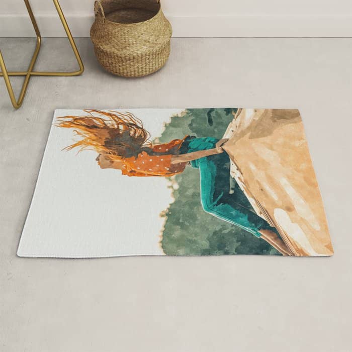 Live Free, Freedowm Woman Empower Painting, Fashion Female Human Rights Rug