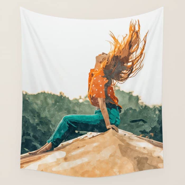 Live Free, Freedowm Woman Empower Painting, Fashion Female Human Rights Wall Tapestry