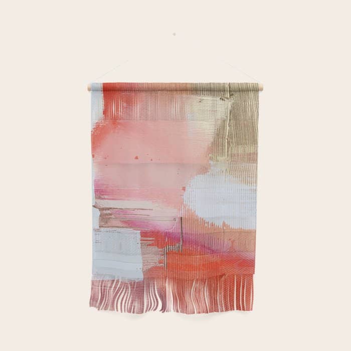Moving Mountains: A Minimal, Abstract Piece In Reds And Gold By Alyssa Hamilton Art Wall Hanging