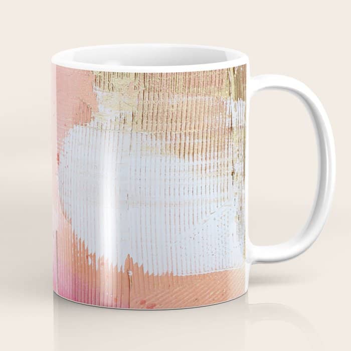 Moving Mountains: A Minimal, Abstract Piece In Reds And Gold By Alyssa Hamilton Art Coffee Mug