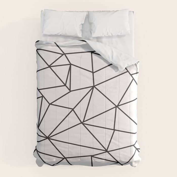 Geometrical Modern Black Abstract Wondrous Pattern Comforter