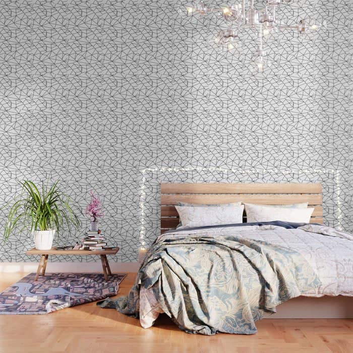 Geometrical Modern Black Abstract Wondrous Pattern Wallpaper