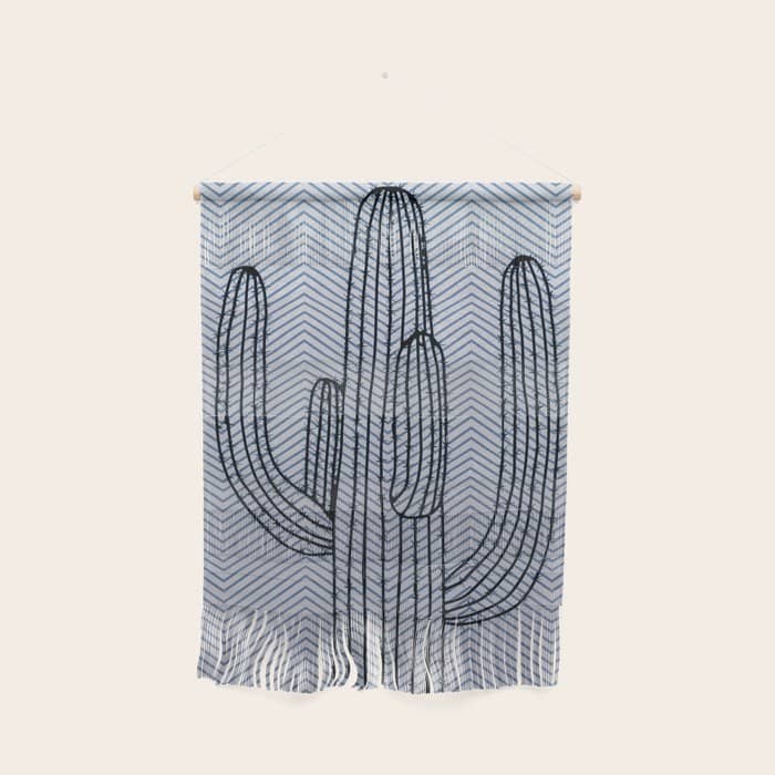 Deserted Cactus - Chevron Slate Wall Hanging