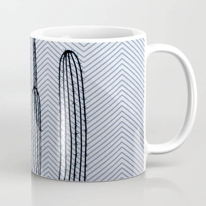 Deserted Cactus - Chevron Slate Coffee Mug