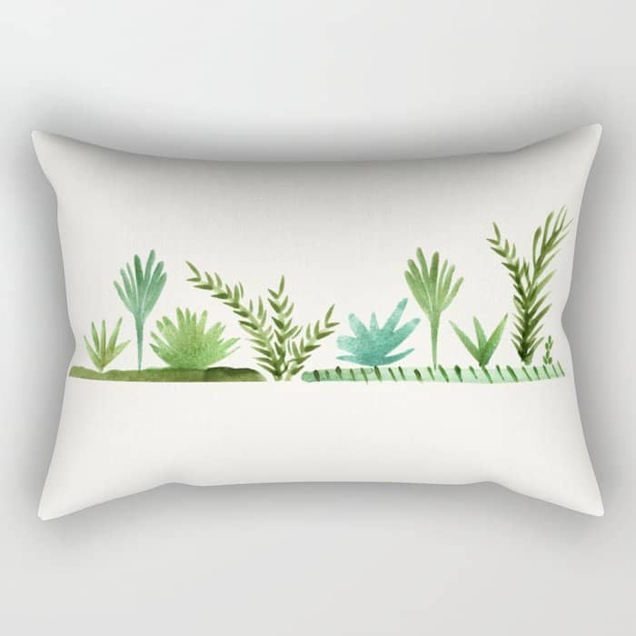 Santa Fe Desert Garden Painting Rectangular Pillow