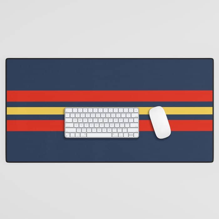 Akkorokamui - Classic Vintage Style Retro Stripes Desk Mat