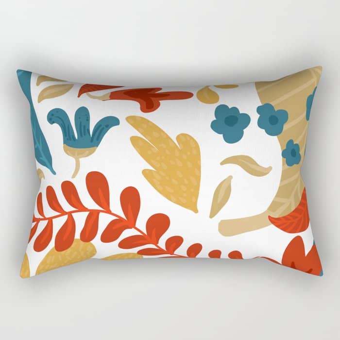 Echo Of Innocence | Botanical Nature Eclectic Plants | Vintage Floral Rustic Spring Garden Blossom Rectangular Pillow