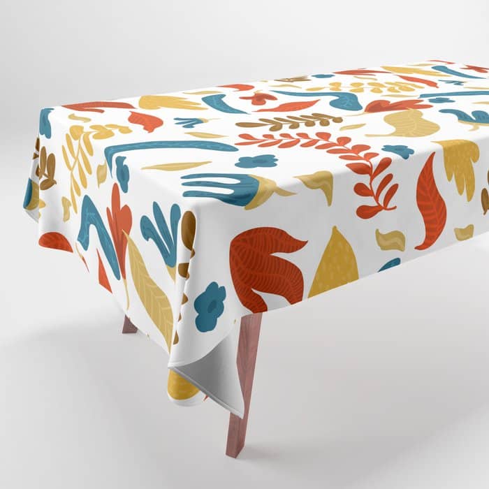 Echo Of Innocence | Botanical Nature Eclectic Plants | Vintage Floral Rustic Spring Garden Blossom Tablecloth