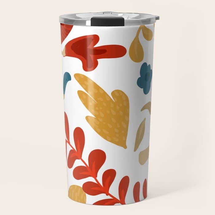 Echo Of Innocence | Botanical Nature Eclectic Plants | Vintage Floral Rustic Spring Garden Blossom Travel Mug