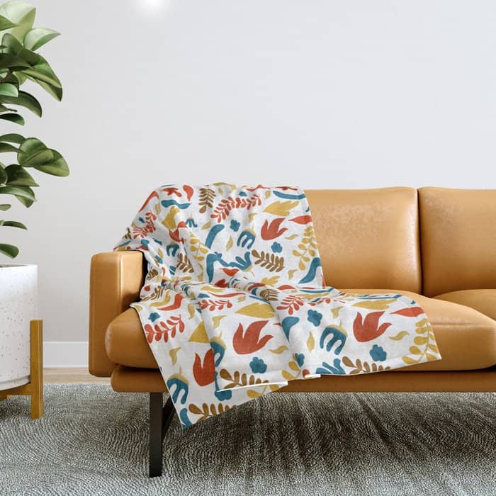 Echo Of Innocence | Botanical Nature Eclectic Plants | Vintage Floral Rustic Spring Garden Blossom Throw Blanket