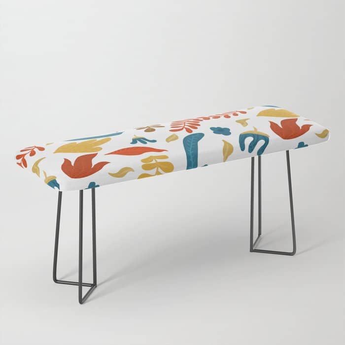 Echo Of Innocence | Botanical Nature Eclectic Plants | Vintage Floral Rustic Spring Garden Blossom Bench