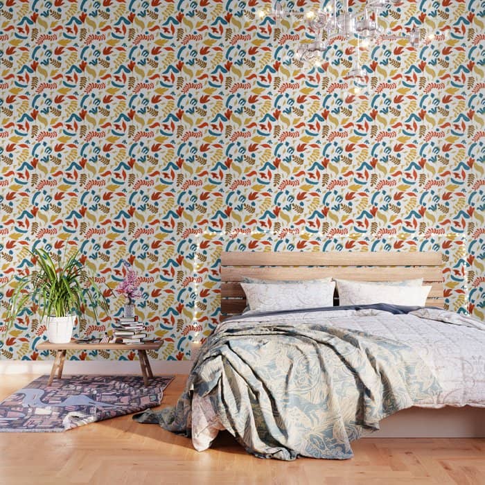 Echo Of Innocence | Botanical Nature Eclectic Plants | Vintage Floral Rustic Spring Garden Blossom Wallpaper