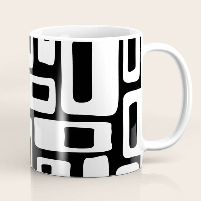 Black And White Mid Century Modern Abstract Pattern 335 Coffee Mug