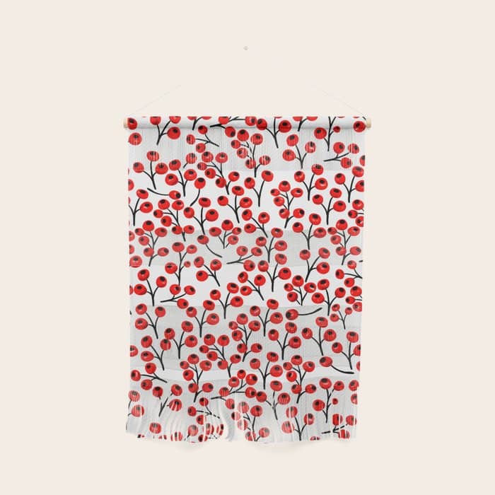 Christmas Red Fruit - Pattern No 4 Wall Hanging