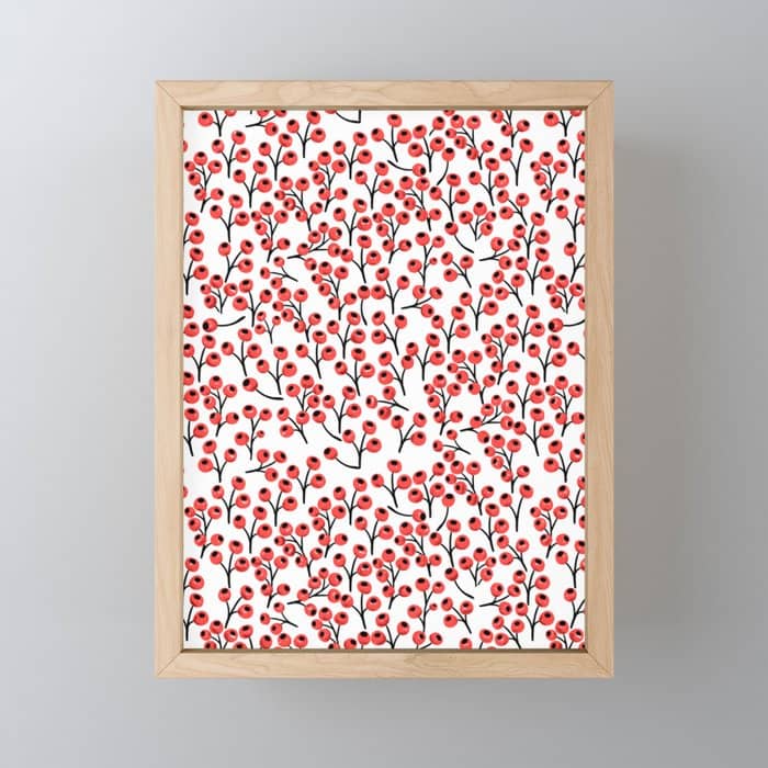 Christmas Red Fruit - Pattern No 4 Mini Art Print