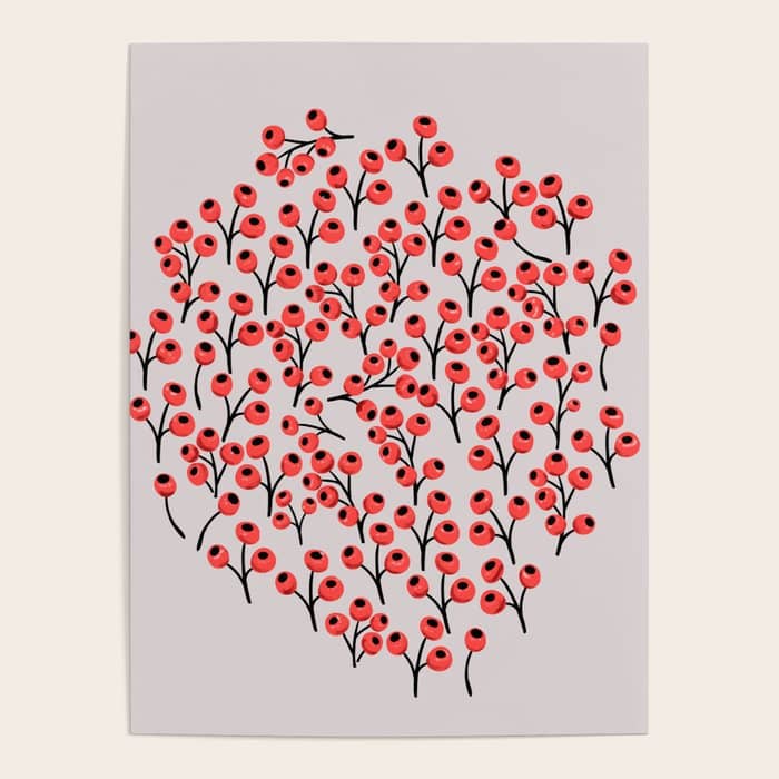 Christmas Red Fruit - Pattern No 4 Poster
