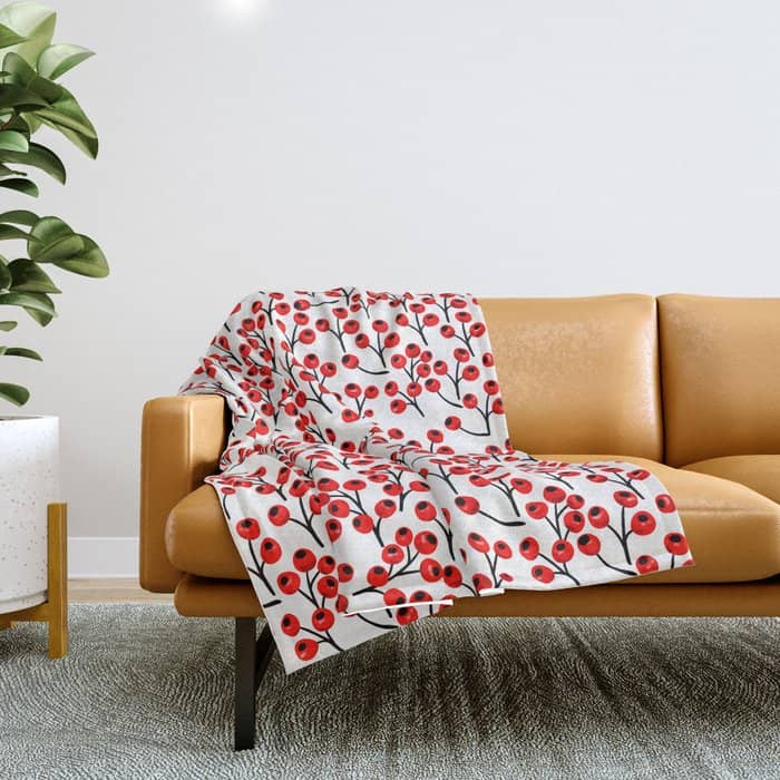 Christmas Red Fruit - Pattern No 4 Throw Blanket