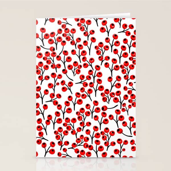 Christmas Red Fruit - Pattern No 4 Stationery Card