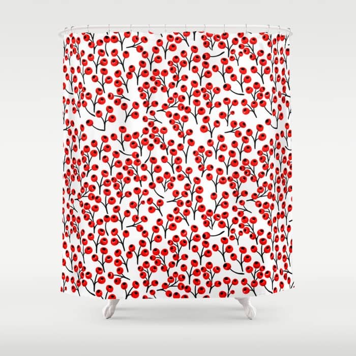 Christmas Red Fruit - Pattern No 4 Shower Curtain