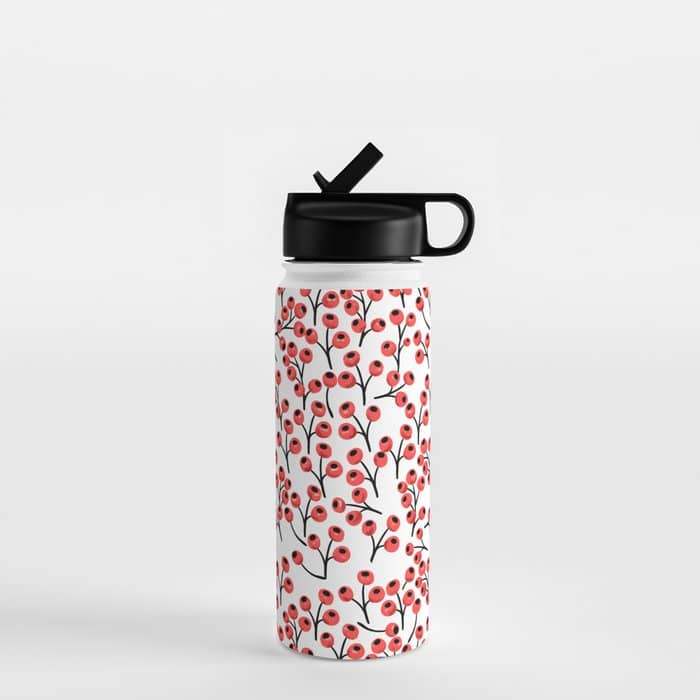 Christmas Red Fruit - Pattern No 4 Water Bottle