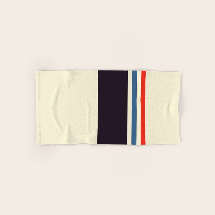 Classic Minimal Racing Car Retro Stripes - Furaribi Bath Towel