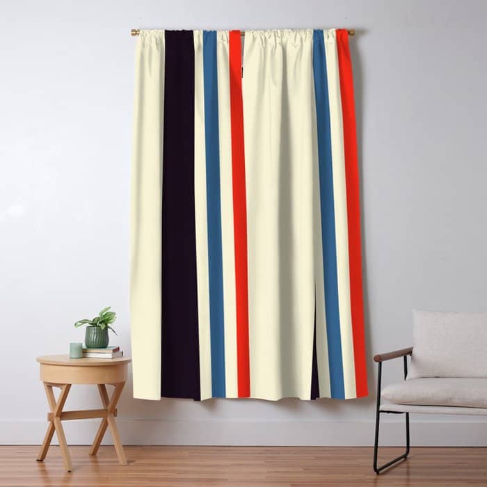 Classic Minimal Racing Car Retro Stripes - Furaribi Window Curtain