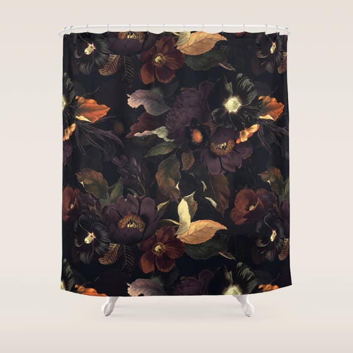 Vintage & Shabby Chic - Flowers At Night Shower Curtain