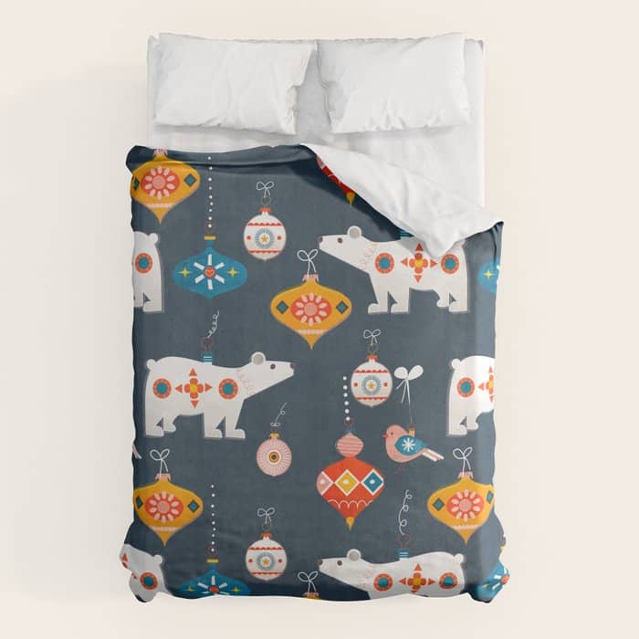 Christmas Retro Decorations No2 Duvet Cover