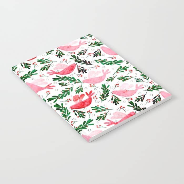 Festive Birds - Christmas Pattern No2 Notebook