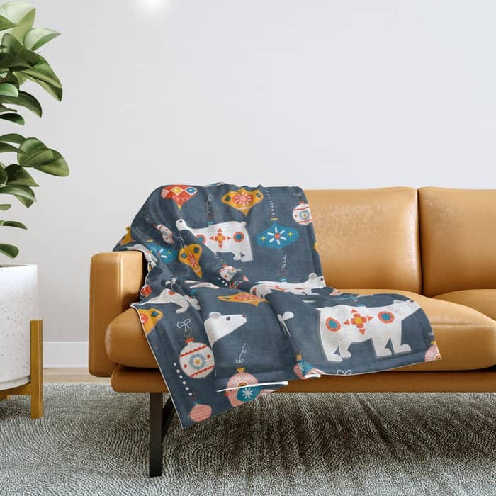 Christmas Retro Decorations No2 Throw Blanket