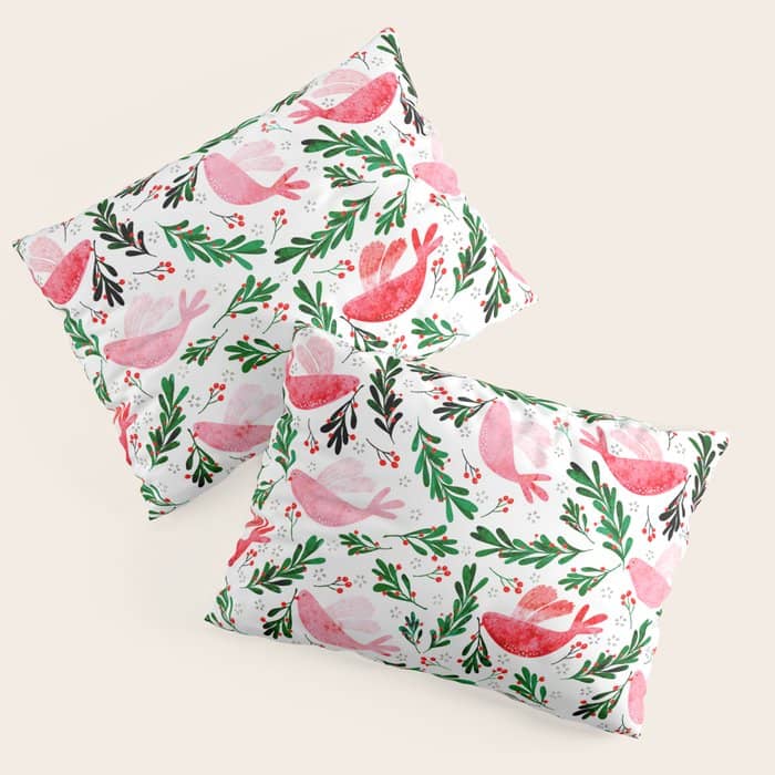 Festive Birds - Christmas Pattern No2 Pillow Sham