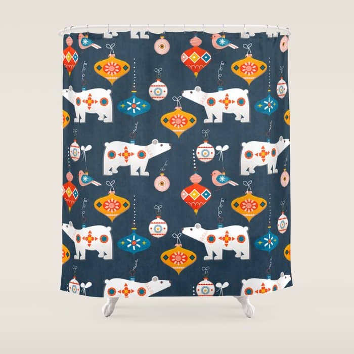 Christmas Retro Decorations No2 Shower Curtain