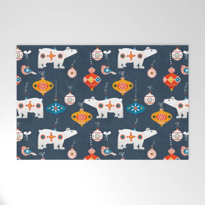 Christmas Retro Decorations No2 Welcome Mat