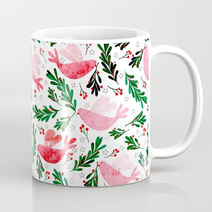 Festive Birds - Christmas Pattern No2 Coffee Mug