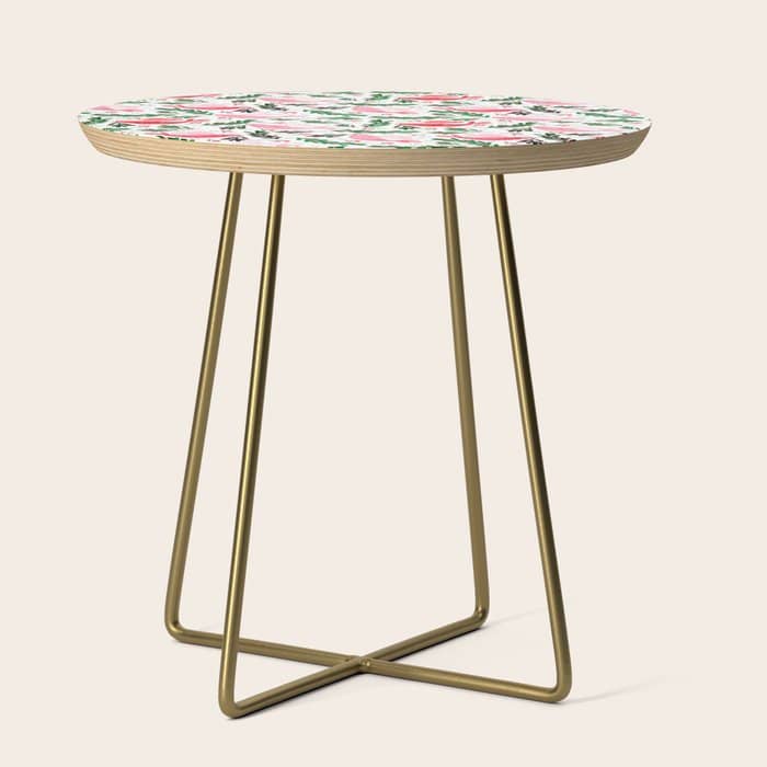 Festive Birds - Christmas Pattern No2 Side Table